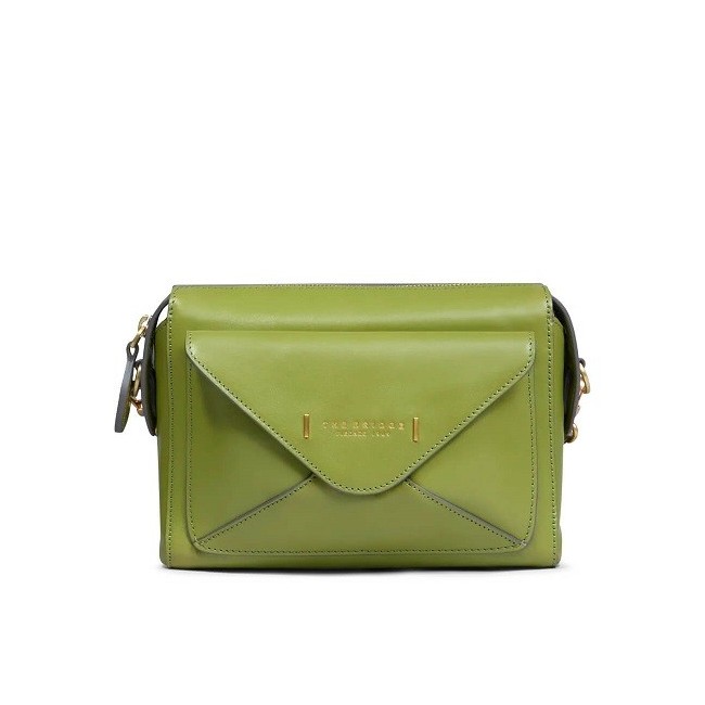 Borsa donna a tracolla Frida The Bridge pelle verde - 0429040137