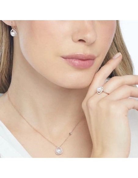 Orecchini Mimi Vivienne in oro rosa, perla bianca e diamanti - O25VVRBDA