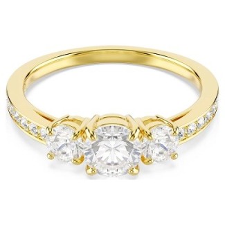 Anello Stilla Attract Swarovski dorato, con tre cristalli bianchi - 5723294