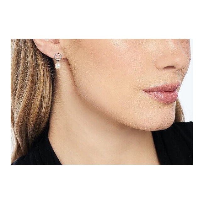 Mimi Vivienne earrings in white gold, white pearl and diamonds O25BVBCSDA