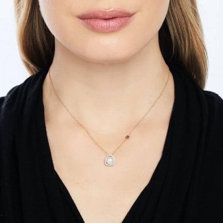 Mimi Vivienne Rose Gold, White Pearl, and Diamond Necklace - P25VVRBDA 2