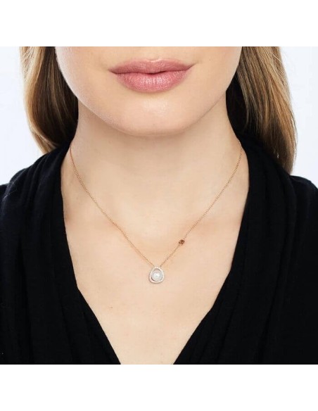 Mimi Vivienne Halskette aus Roségold, weißen Perlen und Diamanten – P25VVRBDA