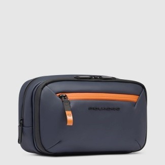 Beauty Piquadro blue and orange rubberized fabric BY6380C2OW/BLU