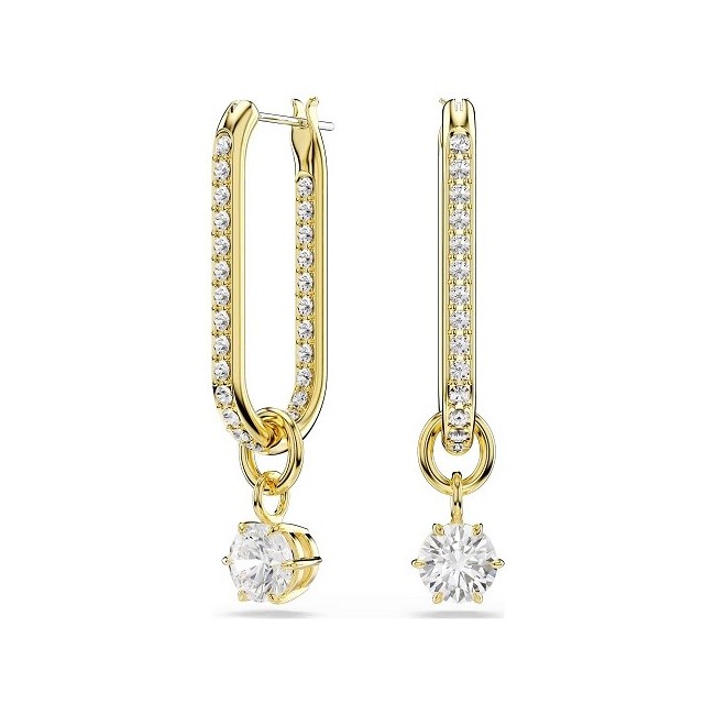 Orecchini dorati pendenti Swarovski Constella cristalli bianchi 5728587