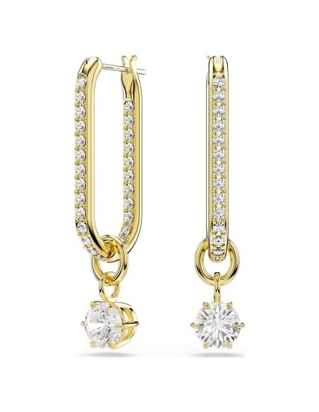 Swarovski Constella Gold Drop Earrings with White Crystals 5728587