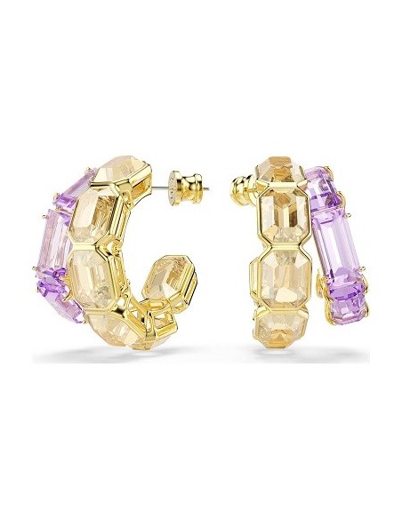 Swarovski Millenia Double Hoop Earrings with Lilac and Cognac Crystals 5725757