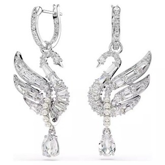 Orecchini pendenti Swarovski Swan con Cigno e crisatlli bianchi 5723388