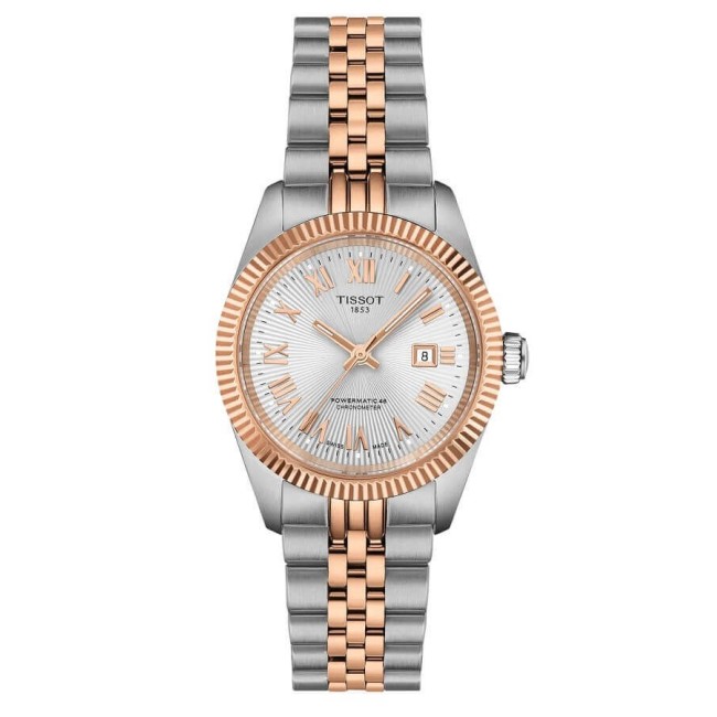 Tissot Ballade Damen-Automatikuhr, zweifarbig, Roségold, T1562082203300
