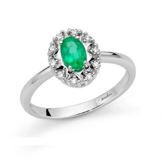 Miluna Weißgoldring mit Smaragd und Diamanten – LID3942