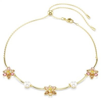 Swarovski Idyllia Flower Gold Necklace with Multicolor Crystals 5732388