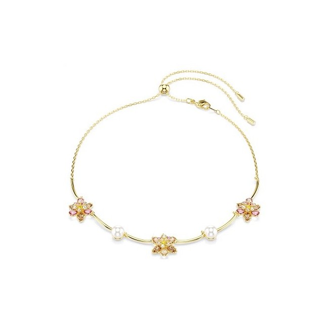 Swarovski Idyllia Flower Gold Necklace with Multicolor Crystals 5732388