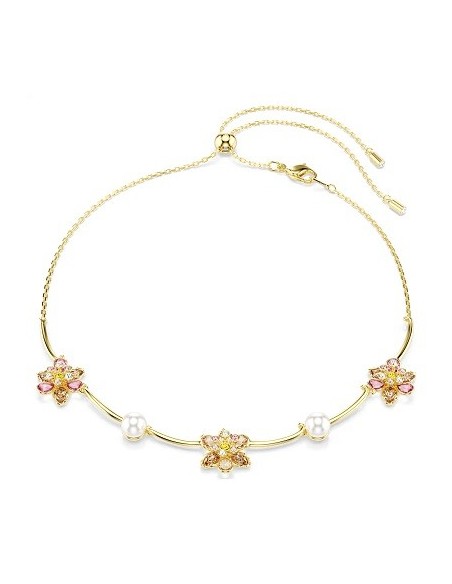Swarovski Idyllia Flower Gold Necklace with Multicolor Crystals 5732388