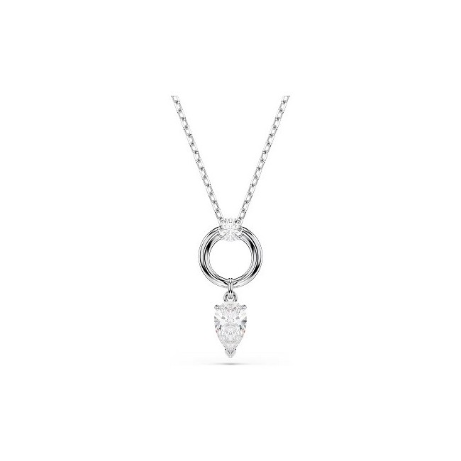 Mesmera White Crystal Teardrop Pendant Necklace - 5723146
