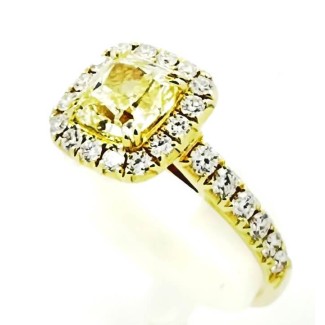 Anello Giorgio Visconti con Diamante Giallo e Brillantii, oro gialllo AG17558