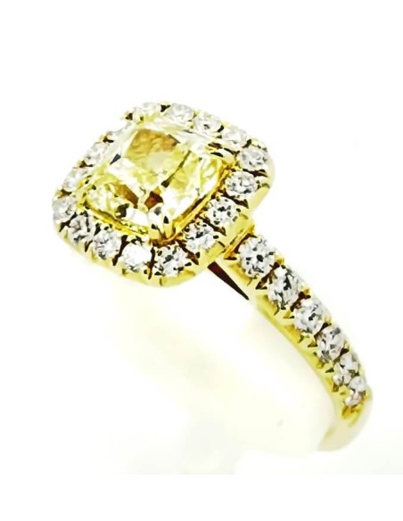 Anello Giorgio Visconti con Diamante Giallo e Brillantii, oro gialllo AG17558