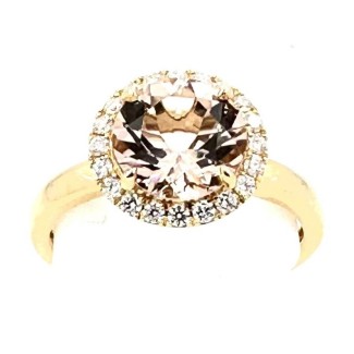 Giorgio Visconti ring with morganite and diamonds, rose gold ARX17325