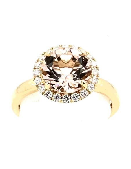 Giorgio Visconti ring with morganite and diamonds, rose gold ARX17325