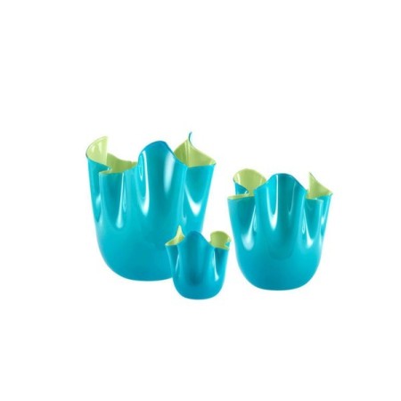 Vaso Fazzoletto bicolore Azzurro/Verde medio - 700.02A