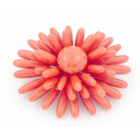 Red Coral Brooches whit 18kt gold