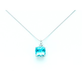 Gold Halsreif Collier mit Blue Topaz-KCLD2881