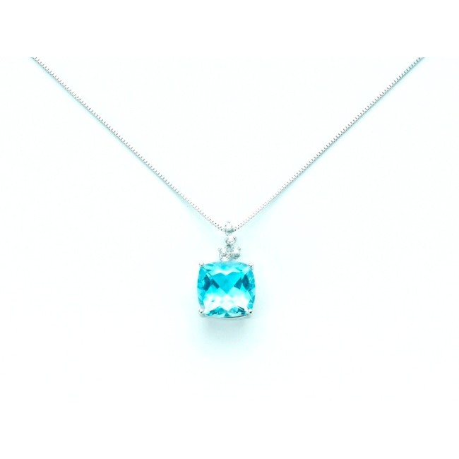 Gold Halsreif Collier mit Blue Topaz-KCLD2881