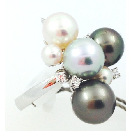 Anello Salvini Polinesia con perle e diamanti 20018654