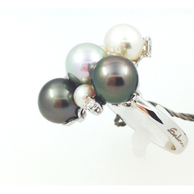 Ring mit multicolor Perlen und Diamanten-20018654