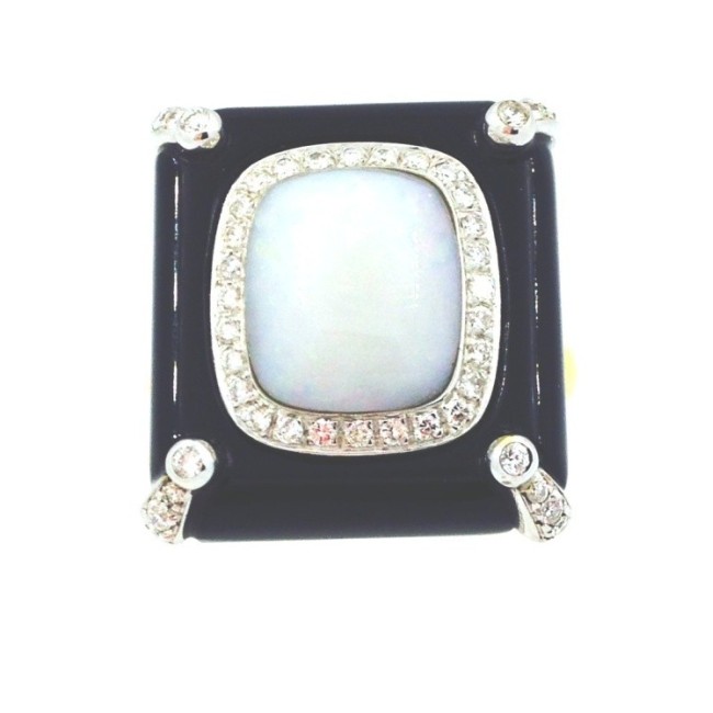 Goldring mit Diamanten und Opal-Onyx ANA778100 gemischt