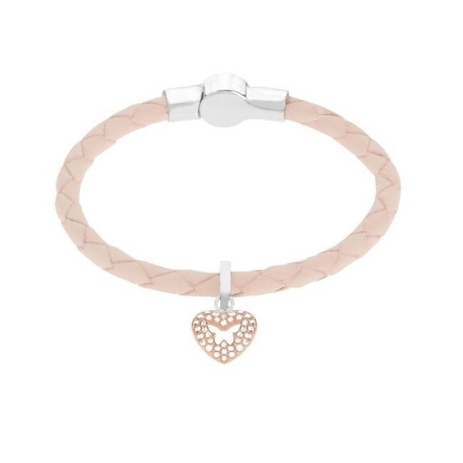 Bracciale in vacchetta tinta nudo e un charm a cuore - 5099109
