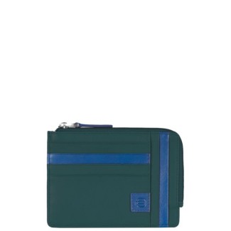 Bustina portamonete in pelle linea Oskar verde - PU1243OK/VE