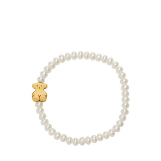 Pearl Bracelet Tous Bear silver gold-plated - 015901010