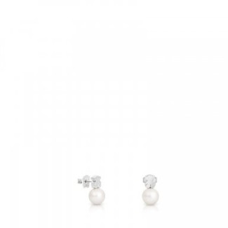 Teddy Bear Tous earrings in silver with pearl - 214833510