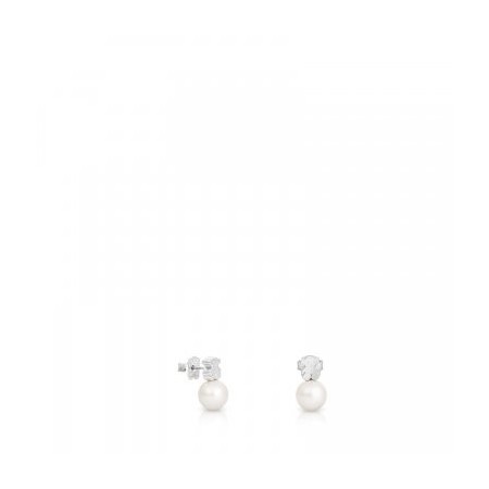Teddy Bear Tous earrings in silver with pearl - 214833510