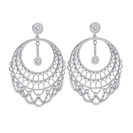 Earrings Frida pendants brass rhodium - 1607890