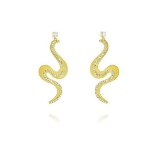 Orecchini Donna New Moon a serpente metallo e cristalli - 1604540