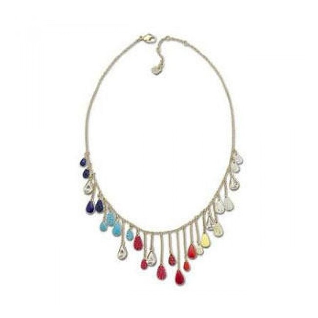 Lacquer Necklace wirh crystals drops pendant - 1050479