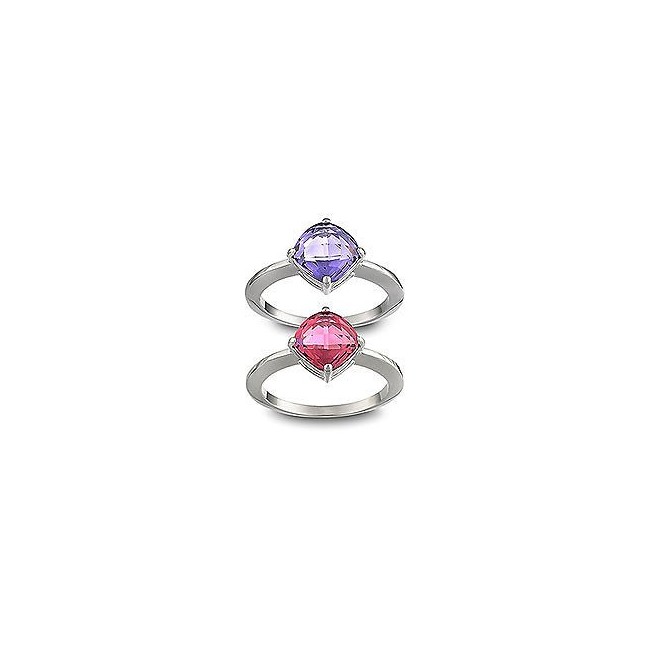 Lea Ringe set, Rosa und lila mit zentralen Critallo-1047374