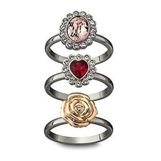 Set of Mimosa rings flower heart and oval - 1065357