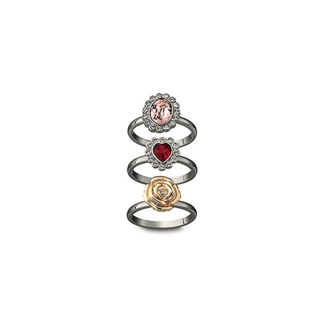 Set of Mimosa rings flower heart and oval - 1065357