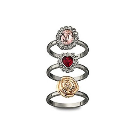 Set of Mimosa rings flower heart and oval - 1065357
