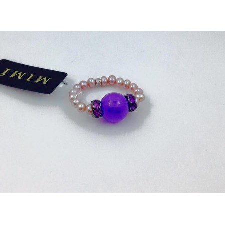 Anello Mimì perle Giada Lavanda - A023A3L
