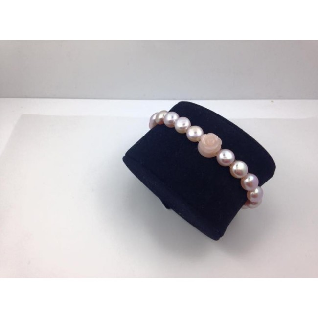 Elastisches Armband mit rose Rosa Opal, Rosa-B040G1S