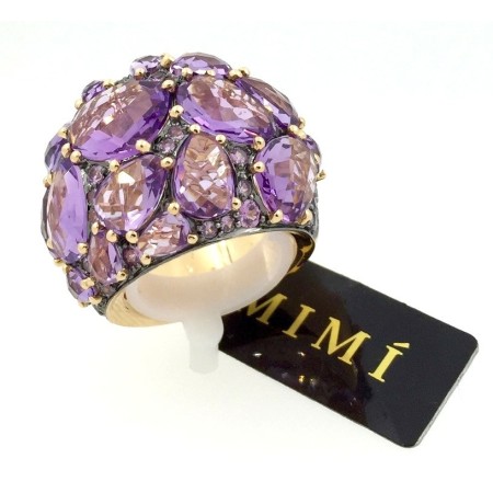 Mimi gold Cocktail Ring, Amethyst und Saphire-A324R8AZ