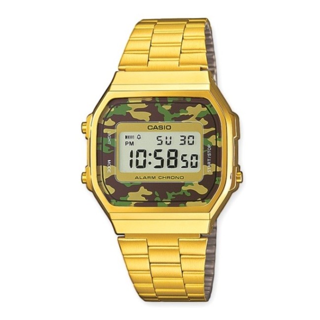 Watch Casio vintage 70s golden camouflage brown / green