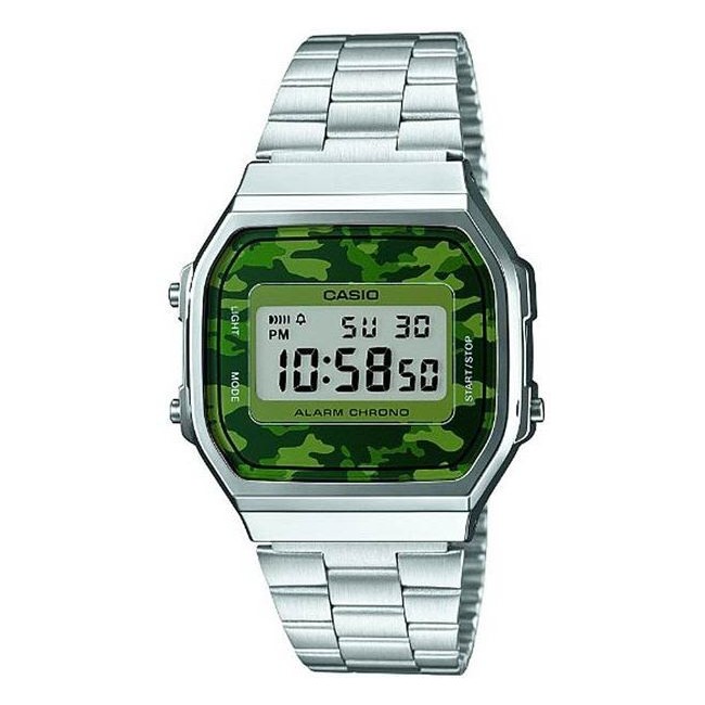 Casio Jahrgang Uhr Camo grün anni70