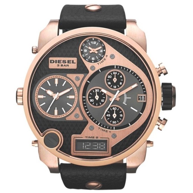 Orologio Diesel Mr Daddy cassa pvd rosè cinturino pelle - DZ7261