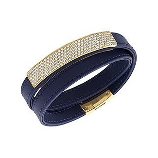 Bracciale Swarovski Vio Leather blu scuro - 5120642