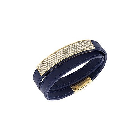 Bracciale Swarovski Vio Leather blu scuro - 5120642