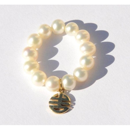 Mimi-Pearl Ring und Charms alles gut in gelb Gold-A023LA