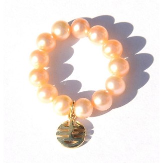 Anello Mimì perle crema e charms Ogni Bene in oro giallo - A023LA-C